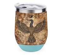 Egyptian Papyrus Depicts The Eye of Horuses Tumbler with Lid Travel Coffee Mug Wine Tea Cup for Women and Men