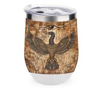 Egyptian Papyrus Depicts The Eye of Horuses Tumbler with Lid Travel Coffee Mug Wine Tea Cup for Women and Men