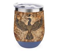 Egyptian Papyrus Depicts The Eye of Horuses Tumbler with Lid Travel Coffee Mug Wine Tea Cup for Women and Men