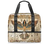 Egyptian Papyrus Sports Duffle Bag for Women Men Kirls Boys Girls 21 L Weekend Overnight Bags Wet Seperated Tote Bag for Travel Gym Yoga