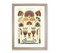 Egyptian Pattern By Owen Jones Vintage Framed Wall Art Print, Ready to Hang Picture for Living Room Bedroom Home Office Décor, Oak A3 (34 x 46 cm)