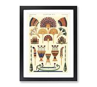 Egyptian Pattern By Owen Jones Vintage Framed Wall Art Print, Ready to Hang Picture for Living Room Bedroom Home Office Décor, Black A4 (34 x 25 cm)