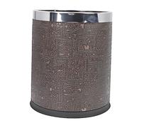Egyptian Pattern Double Layer Garba Bin Lidless Wastebasket for Home Office & Bathroom Detive Sturdy Plastic Trash Can Slish Waste Container for Bedroom