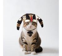 Egyptian Pet Costume, Pharaoh Accessories for Pets, Adjustable Pet Costume Accessory with Pharaoh Hat and Turban, for Cats and Small Dogs, Carnival, Halloween, Shooting Props