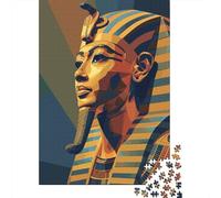 Egyptian Pharaoh 1000-Piece Puzzle for Adults, 52x38cm/1000pcs; for Relaxed Evenings at The Table; Clean White Card Pieces for Sorting