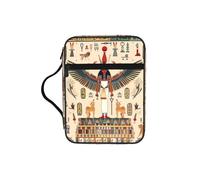 Egyptian Pharaoh Bible Cover for Women Men Ancient Carrying Book Case Church Bag Bible Protective with Handle and Zippered Pocket