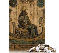 Egyptian Pharaoh Boat Jigsaw Puzzle 500 Pieces, Antique Desert Style