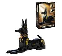 Egyptian Pharaoh Dog Animal Building Block Sets, Egyptian Pharaoh Dog Collectible Display Building Block Kits, Home Office Decoration and Collectible, Gifts for Adults and Kids, 1208 Pieces