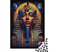 Egyptian Pharaoh Jigsaw Puzzles Puzzles for Adults Kids. 1000 Pieces Pharaoh Image Impossible Challenge Toy Educational Game Home Decoration for Adults& Kids Age 14 Years Up 1000pcs (75x50cm)