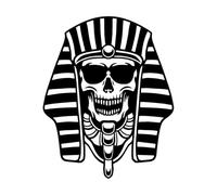 Egyptian Pharaoh King with Sunglasses Skull Wall Decals 34x42.2cm Do not Damage The Wall Surface Black