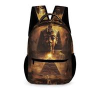 Egyptian Pharaoh of Egypt Rucksack Young Students Age 11 Students Vintage Backpack Year 6 Boys Girls Modern School Bag 43x32x15cm for Study Travel Books Notebooks
