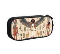 Egyptian Pharaoh Pencil Case for Boys Girls Ancient Large Pen Bag Desk Stationery Organizer Pencil Pouch for School Office Zippered Makeup Bag