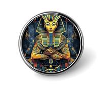 Egyptian Pharaoh Round Metal Badge Printed Brooches Cute Button Decorations Pins for Backpack Clothing