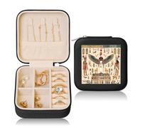 Egyptian Pharaoh Small Jewellery Box Ancient PU Leather Travel Jewellery Organizer for Women Girls Storage Case for Rings Earrings Necklaces Bracelets