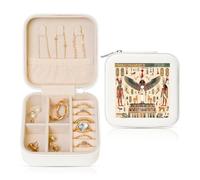 Egyptian Pharaoh Small Jewellery Box Ancient PU Leather Travel Jewellery Organizer for Women Girls Storage Case for Rings Earrings Necklaces Bracelets