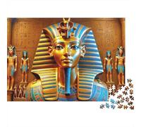 Egyptian Pharaoh Statue 1000 Piece Jigsaw Puzzle Set Adult Jigsaws Educational Game Challenge Fun Present Value Pack Wall Decor 38x26cm/1000pcs