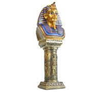 Egyptian Pharaoh Tutankhamun Bust Statue with Hieroglyphic Column, Resin Ancient Egypt Sculpture for Home Decor, Gold (Tutankhamun)