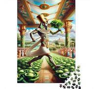 Egyptian Pharaoh with Cabbage 1000-Piece Puzzle for Adults, 52x38cm/1000pcs; for An Enjoyable Break at The Table; White Cardboard for Cleaner Sorting
