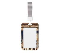 Egyptian-Pharaohs Abs Vertical Id Badge Holder, Name Badge with Clear Scanning Film