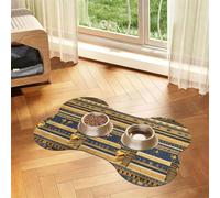 Egyptian Pharaonic Frescoes Bone Shaped Absorbent Dog Feeding Mat