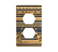 Egyptian Pharaonic Frescoes Duplex Wall Panel Kit, 11.4 X 7 Cm, Electrical Outlet Plug Cover for Light Socket Switch, (1 Piece).