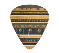 Egyptian Pharaonic Frescoes Guitar Picks 12 Pack Assorted Thickness-0.46mm 0.71mm 0.96mm Medium Thin Heavy Celluloid Style Picks for Acoustic Electric Guitar Ukulele