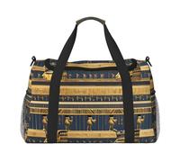 Egyptian Pharaonic Frescoes Print Duffle Bag for Travel,Shoulder Weekender Overnight Handbag, Sports Tote Gym Bag for Men Women