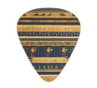 Egyptian Pharaonic Frescoes Printed pick set - 12 pieces, thin, medium and thick guitar picks, suitable for guitar, bass, electric guitar and ukulele