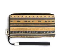 Egyptian Pharaonic Frescoes RFID Blocking Wallet for Women,Clutch With Change Pocket, Wristlet Wrist Strap with Card Slots