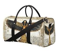 Egyptian Print Travel Duffle Bag for Women Men Girls Boys Weekend Overnight Bags 22.7 L Tote Cabin Luggage Bag for Sports Gym Yoga
