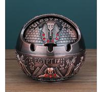 Egyptian Pyramid ashtray, Pharaoh ash tray, outdoor ashtray with lid, non-slip, splash-proof, home decor suitable for living room and kitchen (Copper)
