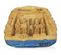 Egyptian Pyramid Decorative 3D Fridge Magnet, Giza Landmark Souvenir, Hand-painted (Abu Simbel Temples)