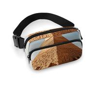 Egyptian Pyramid in Desert Fanny Pack for Women Men Waist Bag Belt Bag Adjustable Casual Bag for Travel Sports Hiking, white, 7.9x5.1inches