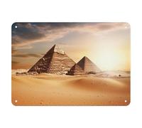 Egyptian Pyramid in Desert Metal Tin Sign Vintage Iron Signs Funny Metal Poster Rectangular Art Tin Signs Metal Decorative Wall Art for Home Bar Coffee Kitchen Wall Decor