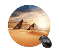 Egyptian Pyramid in Desert Mouse Pad with Non-Slip Rubber Base,Small Round Mousepad 7.8" Diameter,Mouse Mat for Computers, Laptop, Gaming, Office & Home