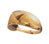 Egyptian Pyramid in Desert Print Elastic Headband Breathable Sports Sweatband Yoga Running Cycling Pilates Hiking