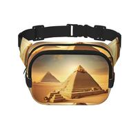 Egyptian Pyramid in Desert print Fanny Pack Purse with Adjustable Strap Square Double Layer Waist Bag Belt Unisex Everywhere