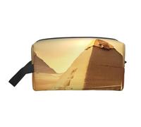 Egyptian Pyramid in Desert Print Large Capacity Travel Toiletry Bag Unisex Daily Storage Portable Cosmetic Pouch