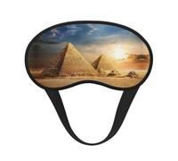Egyptian Pyramid in Desert Print Sleep Eye Mask Light Blocking Soft and Comfortable Night Eye Blinder for Women Men for Sleeping Travel Night Shift