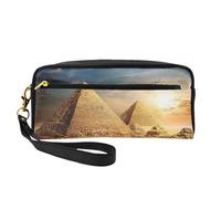Egyptian Pyramid in Desert Print Stylish Makeup Bag Girls Students Waterproof Cosmetic Pouch Stationery Toiletry