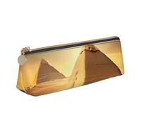 Egyptian Pyramid in Desert Print Stylish Pencil Case Large Capacity 8.3 x 2.2 x 2.4In Triangle Pouch Daily Essentials