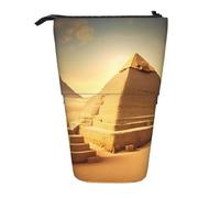 Egyptian Pyramid in Desert Print Telescopic Pencil Case Adjustable Lightweight Office Stationery Organizer Pouch