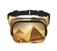 Egyptian Pyramid in Desert Print Waist Pack Square Waist Bag Workout Hiking Running Travel Gym Pretty Zipper Fashion