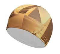 Egyptian Pyramid in Desert Swim Cap for Women Men Swimming Hat Bath Waterproof Pool Caps for Long Thick Curly Hair