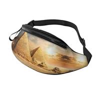 Egyptian Pyramid in Desert Waist Bag Bumbags for Men Women, Print Polyester Waist Pack for Travel Walking Sport with Adjustable Strap
