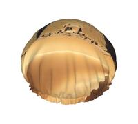 Egyptian Pyramid In Desert01 Print Reusable Shower Cap For Women Shower Caps With Double-Layer Elastic For Long Hair Bath