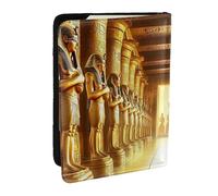 Egyptian Pyramid Temples Printed Passport Holder,Travel Pu Leather Passport Cover Case Organiser for Men Women,6.5 Inch