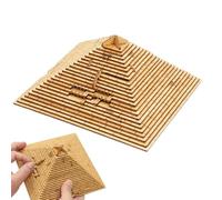 Egyptian Pyramides Puzzle Set - 7.48 Inch Wooden Brain Teaser | Geometric Puzzle, Ancient History Craft Design, Durable Wooden Construction, Educational Hobby Gift