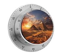Egyptian Pyramids 60 Minute Kitchen Timer for Cooking Magnetic Countdown Reminder with Loud Alarm Mechanical Wind Up Timer for Study Baking