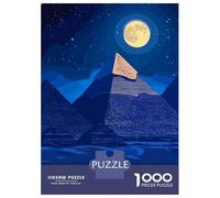 Egyptian Pyramids at Night Jigsaw Puzzle 1000 Pieces, Historic Square Architecture, Thick Cardboard Pieces, Birthday Gift for Home Décor Fans, Paper Board, 70x50cm/1000pcs